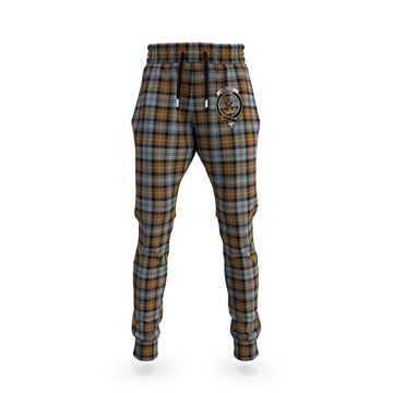 Gordon Weathered Tartan Joggers Pants with Family Crest