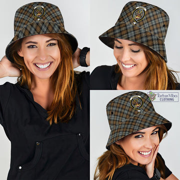 Gordon Weathered Tartan Bucket Hat with Family Crest