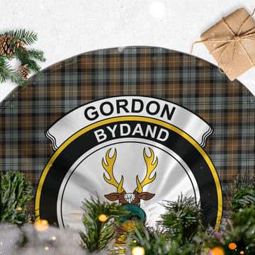 Gordon Weathered Tartan Christmas Tree Skirt with Family Crest