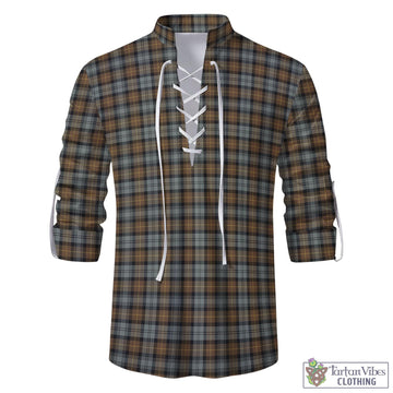 Gordon Weathered Tartan Men's Scottish Traditional Jacobite Ghillie Kilt Shirt