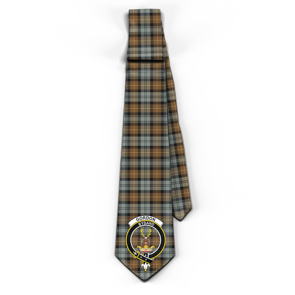 Gordon Weathered Tartan Classic Necktie with Family Crest - Tartan Vibes Clothing