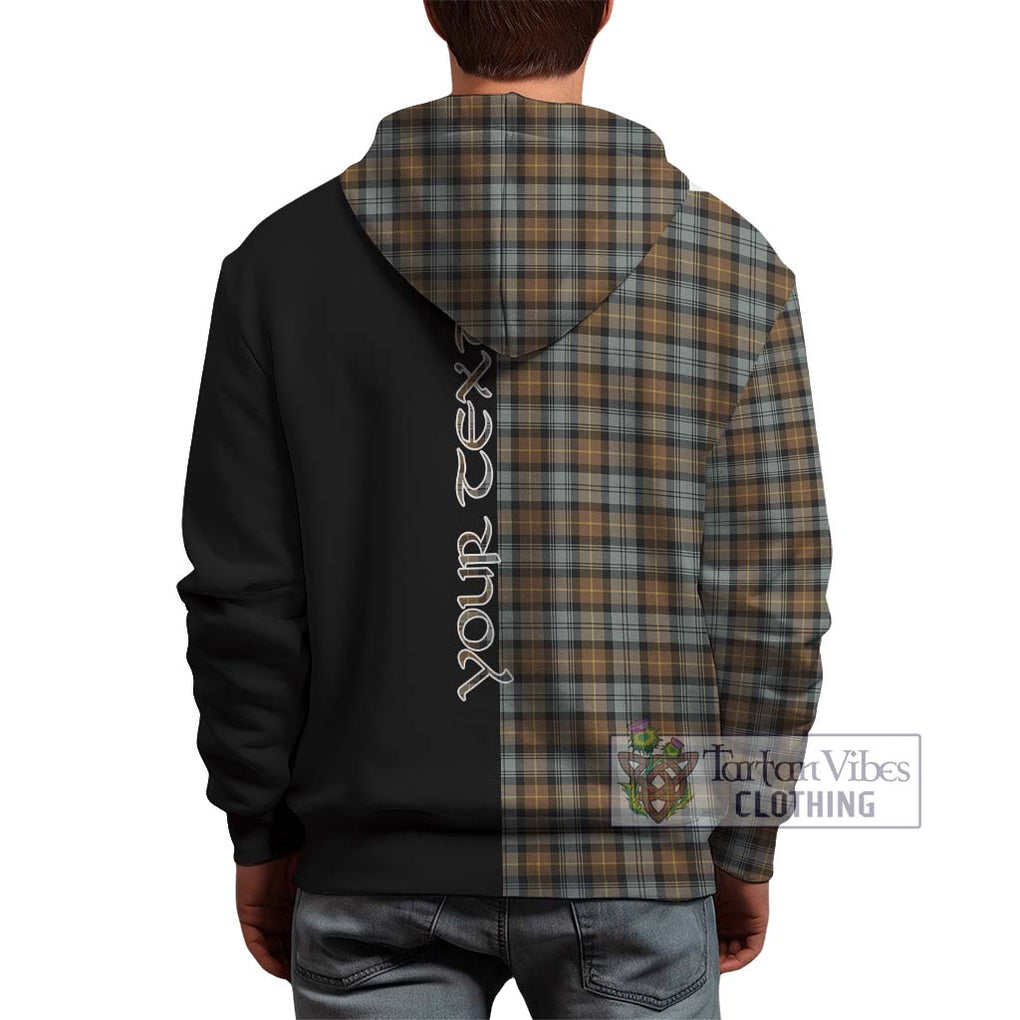 Gordon Weathered Tartan Hoodie with Family Crest and Half Of Me Style - Tartanvibesclothing Shop