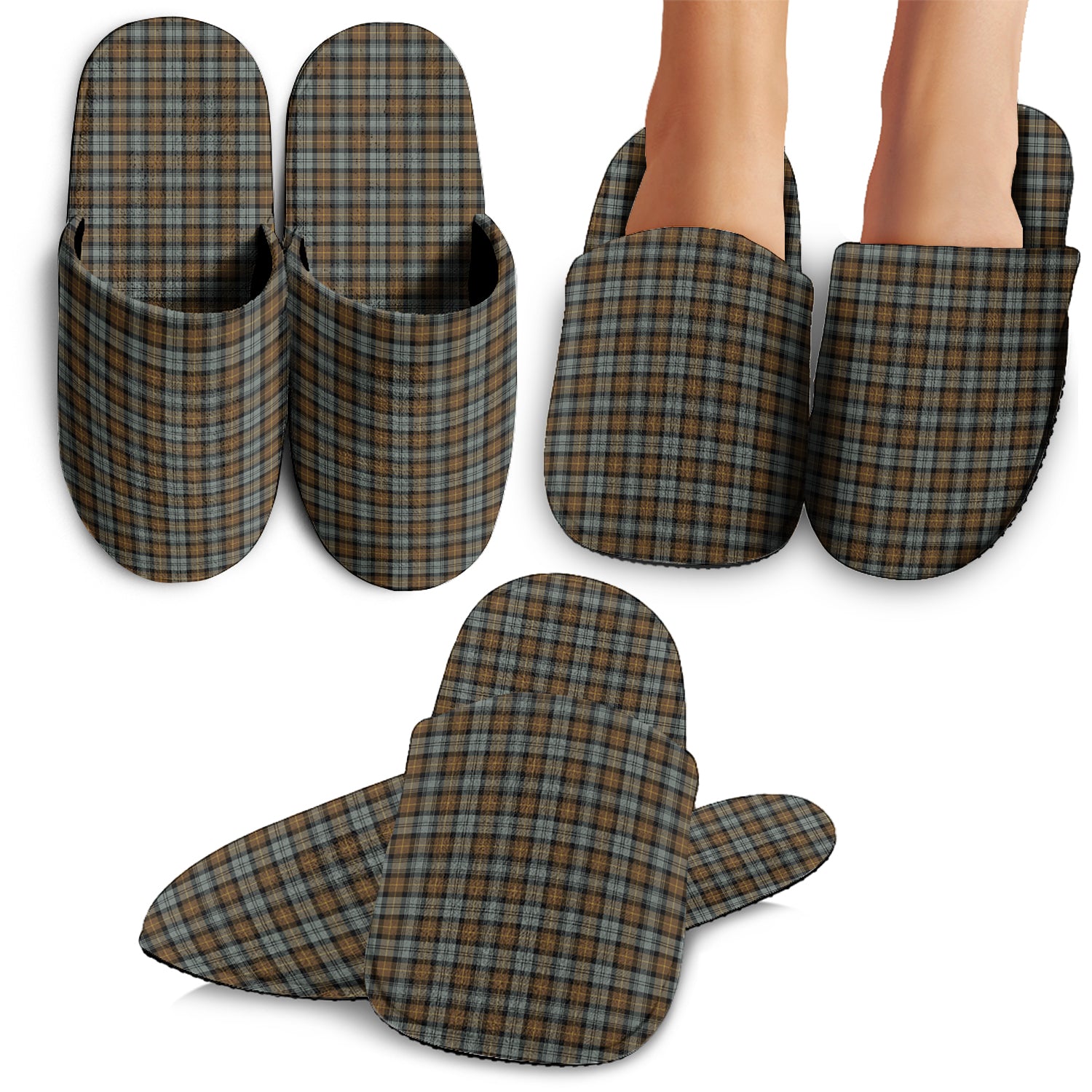 Gordon Weathered Tartan Home Slippers - Tartanvibesclothing