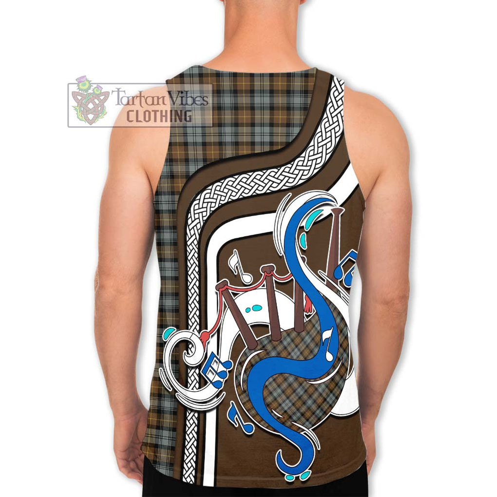 Gordon Weathered Tartan Men's Tank Top with Epic Bagpipe Style - Tartanvibesclothing Shop