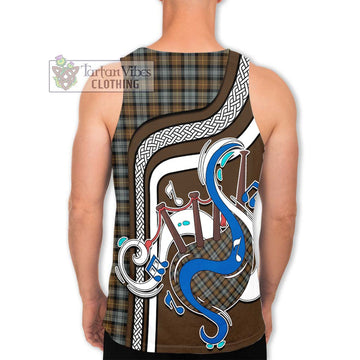 Gordon Weathered Tartan Men's Tank Top with Epic Bagpipe Style