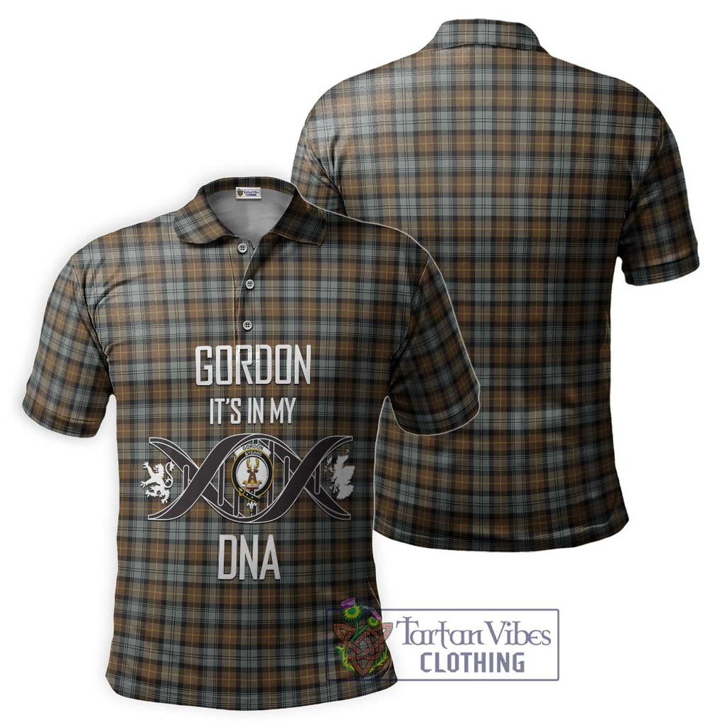 Gordon Weathered Tartan Polo Shirt with Family Crest DNA In Me Style - Tartanvibesclothing Shop