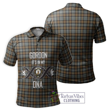 Gordon Weathered Tartan Polo Shirt with Family Crest DNA In Me Style