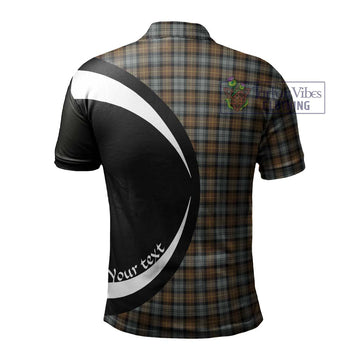 Gordon Weathered Tartan Men's Polo Shirt with Family Crest Circle Style