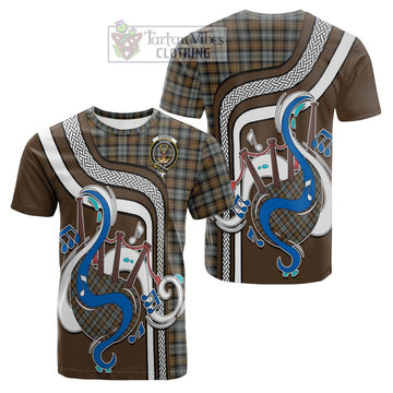 Gordon Weathered Tartan Cotton T-shirt with Epic Bagpipe Style