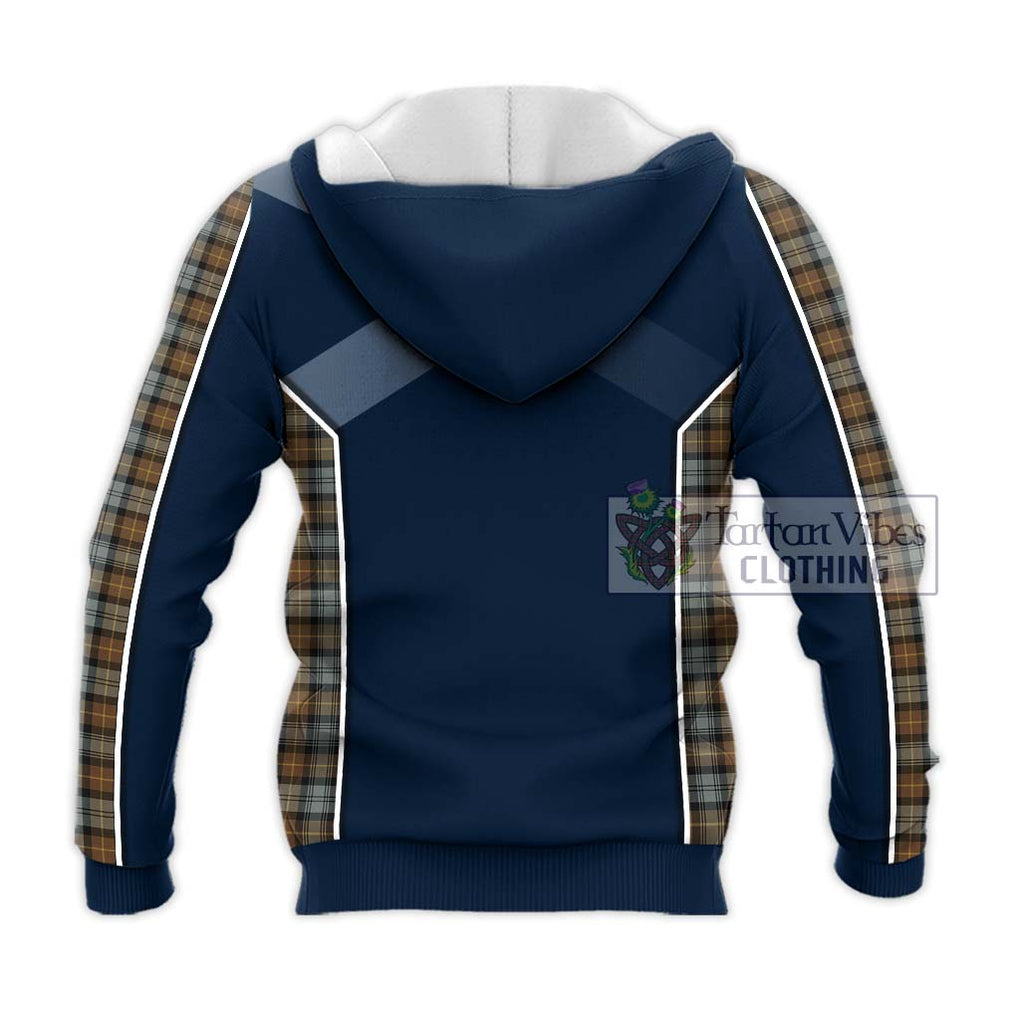 Gordon Weathered Tartan Knitted Hoodie with Family Crest and Lion Rampant Vibes Sport Style - Tartan Vibes Clothing