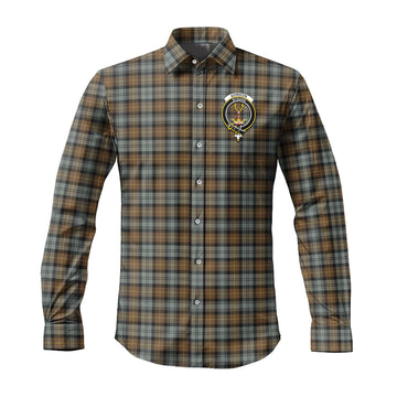 Gordon Weathered Tartan Long Sleeve Button Up Shirt with Family Crest