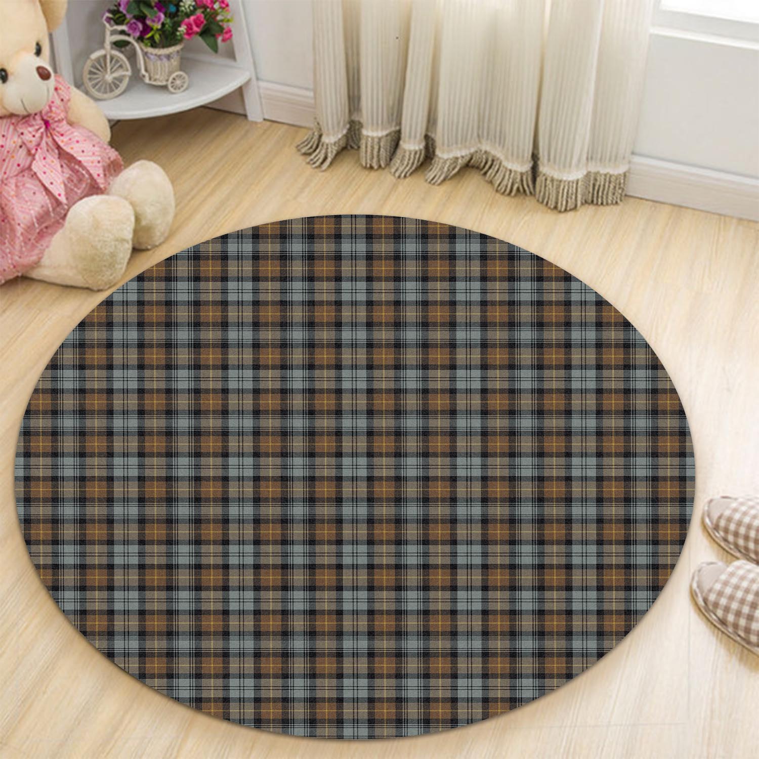 gordon-weathered-tartan-round-rug