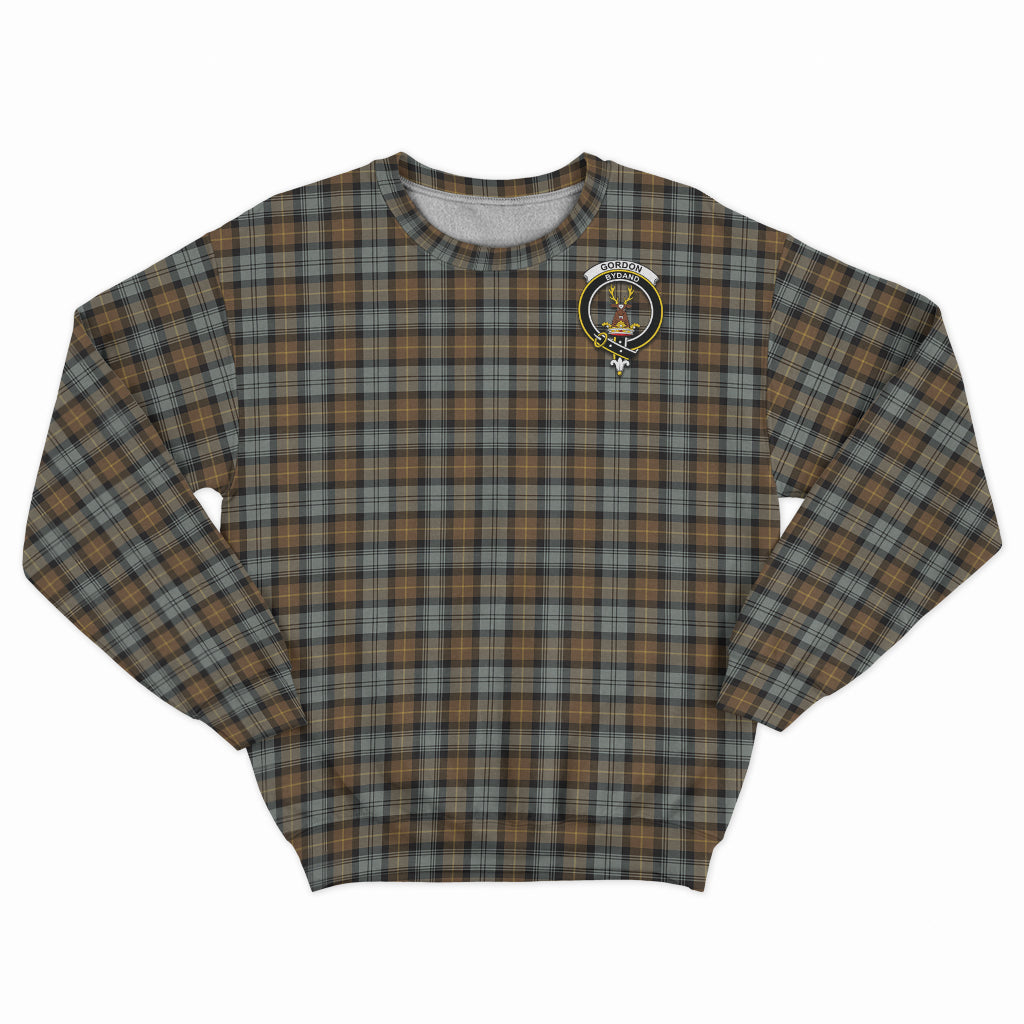 Gordon Weathered Tartan Sweatshirt with Family Crest - Tartan Vibes Clothing