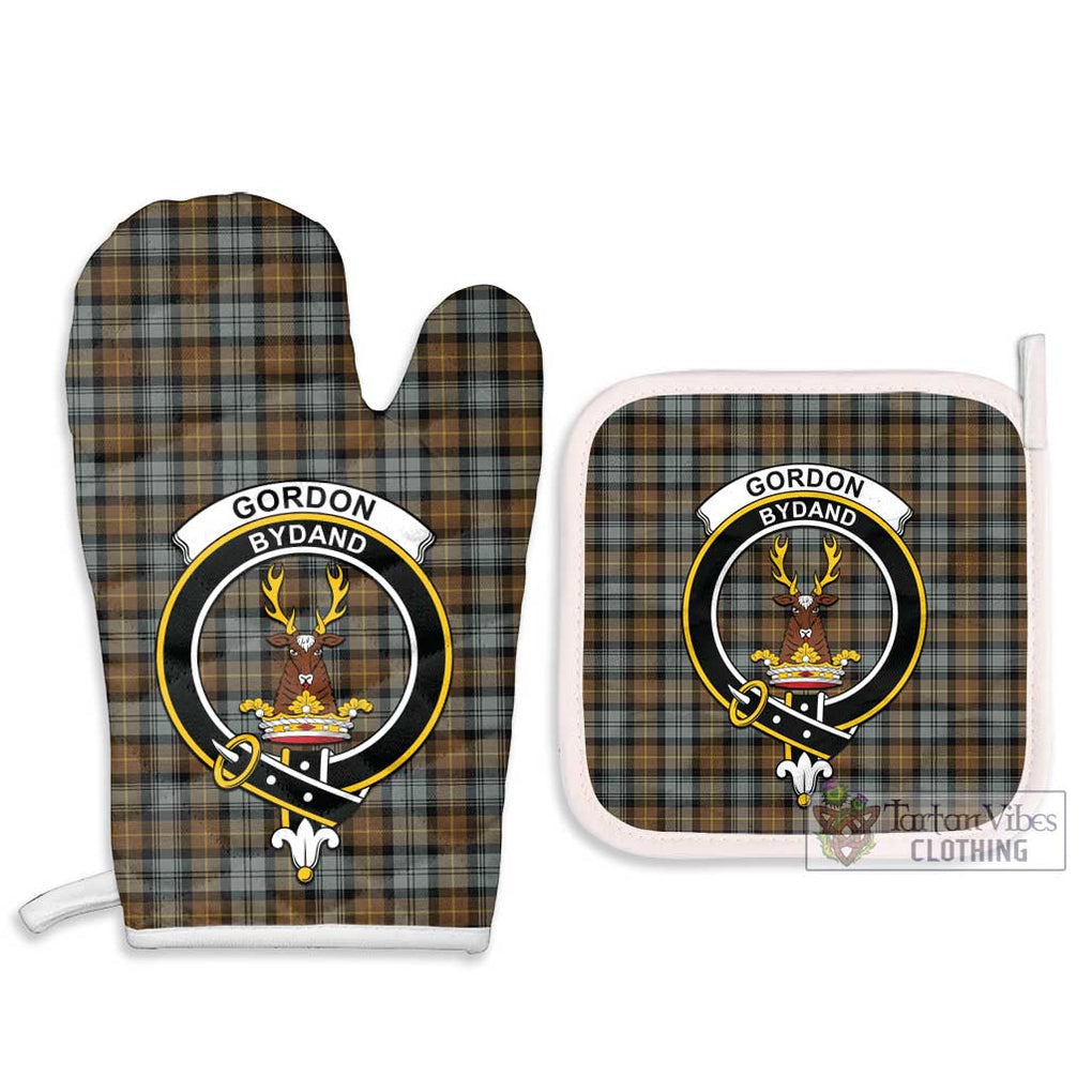 Gordon Weathered Tartan Combo Oven Mitt & Pot-Holder with Family Crest Combo 1 Oven Mitt & 2 Pot-Holder White - Tartan Vibes Clothing