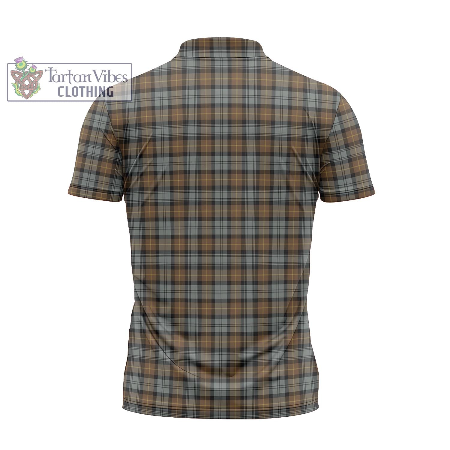 Tartan Vibes Clothing Gordon Weathered Tartan Zipper Polo Shirt with Family Crest