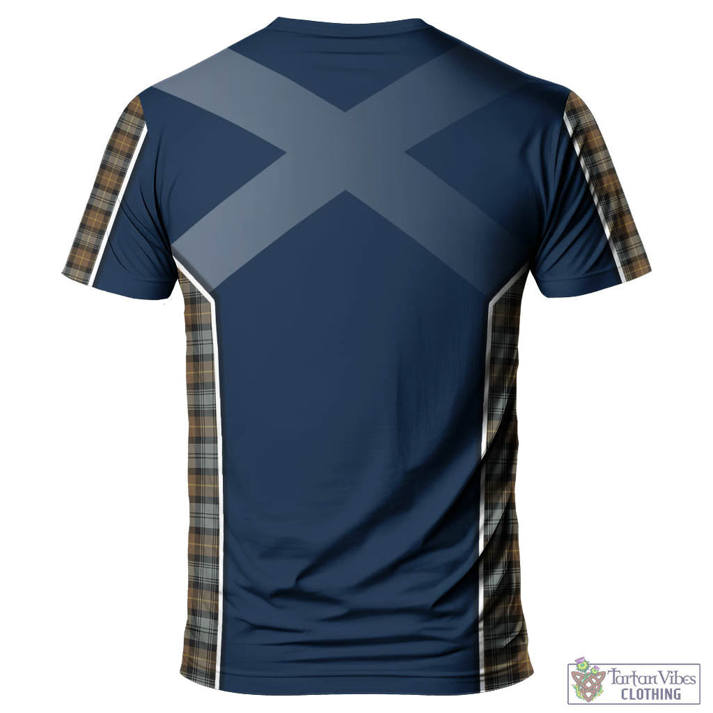 Tartan Vibes Clothing Gordon Weathered Tartan T-Shirt with Family Crest and Scottish Thistle Vibes Sport Style