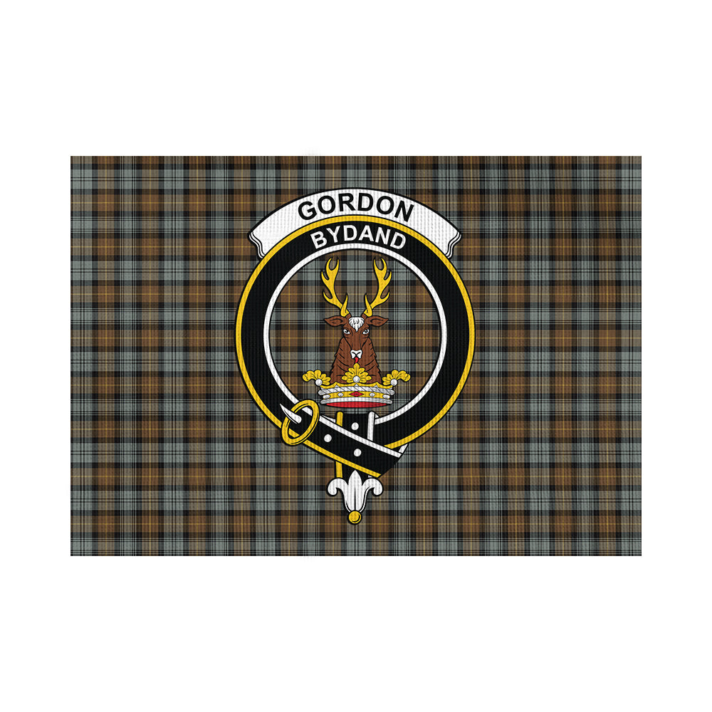 Gordon Weathered Tartan Flag with Family Crest - Tartan Vibes Clothing