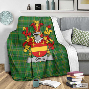 Gore Irish Clan Tartan Blanket with Coat of Arms