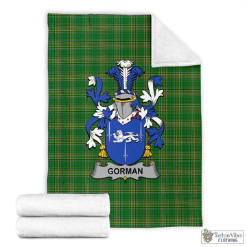 Gorman Irish Clan Tartan Blanket with Coat of Arms X-Large 59 x 79 inches 150 x 200 cm - Tartan Vibes Clothing