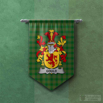 Gould Irish Clan Tartan Gonfalon, Tartan Banner with Coat of Arms Chevron - Tartan Vibes Clothing