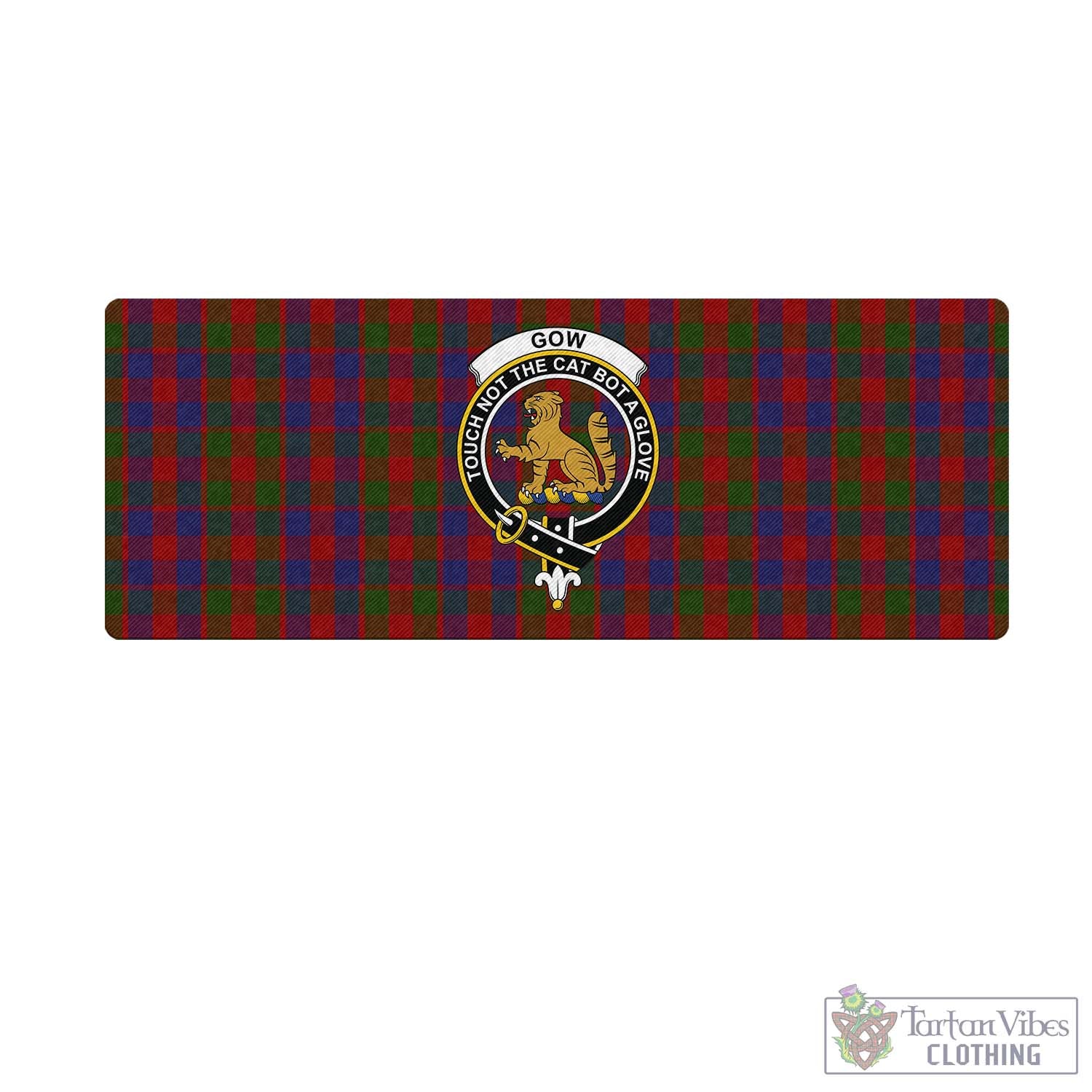 Tartan Vibes Clothing Gow Tartan Mouse Pad with Family Crest