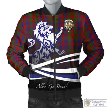 Gow Tartan Bomber Jacket with Alba Gu Brath Regal Lion Emblem