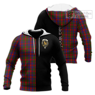Gow Tartan Knitted Hoodie with Family Crest and Half Of Me Style Unisex Knitted Pullover Hoodie - Tartan Vibes Clothing
