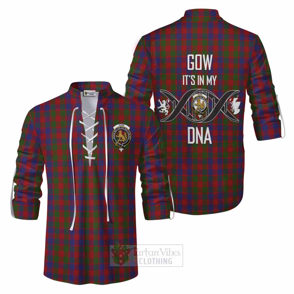 Tartan Vibes Clothing Gow Tartan Ghillie Kilt Shirt with Family Crest DNA In Me Style