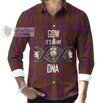 Gow Tartan Long Sleeve Button Shirt with Family Crest DNA In Me Style Men's Shirt S - Tartan Vibes Clothing