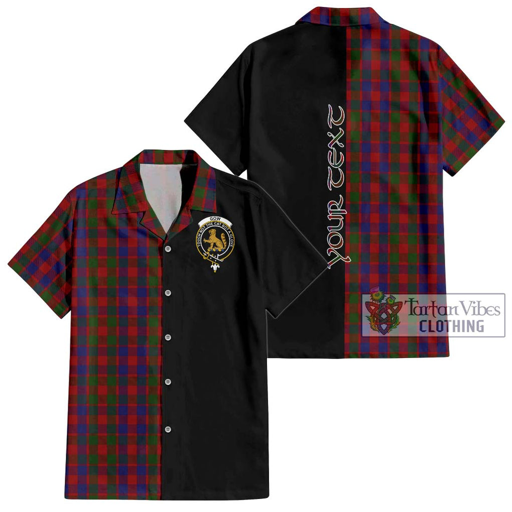 Gow Tartan Short Sleeve Button Shirt with Family Crest and Half Of Me Style Kid - Tartanvibesclothing Shop