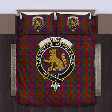 Gow Tartan Quilt Bed Set with Family Crest King - Tartan Vibes Clothing