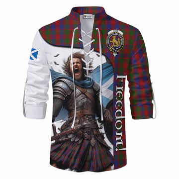 Gow Crest Tartan Ghillie Kilt Shirt Inspired by the Freedom of Scottish Warrior