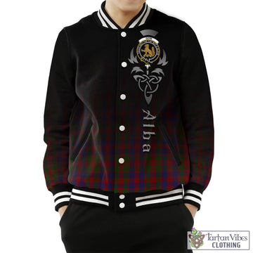 Gow Tartan Baseball Jacket Featuring Alba Gu Brath Family Crest Celtic Inspired