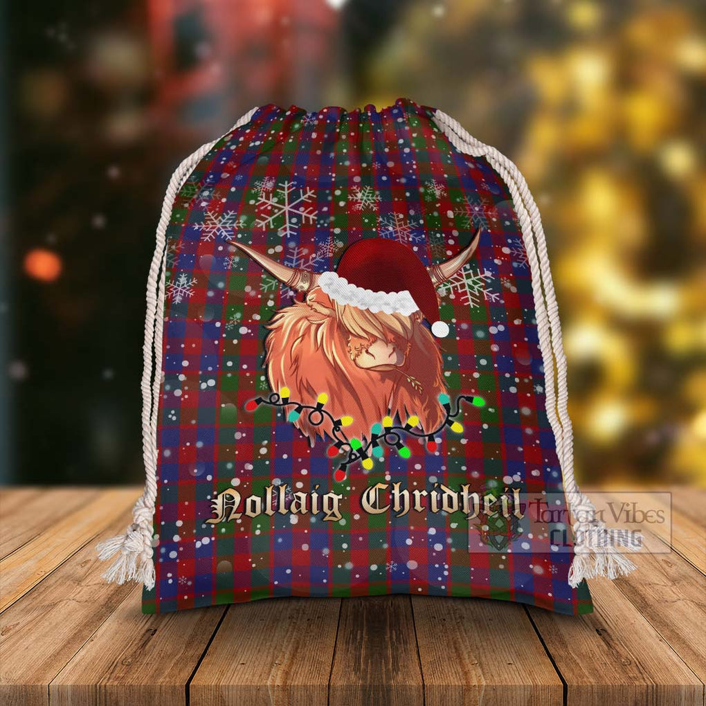 Tartan Vibes Clothing Gow Tartan Christmas Santa's Bag with Highland Cow