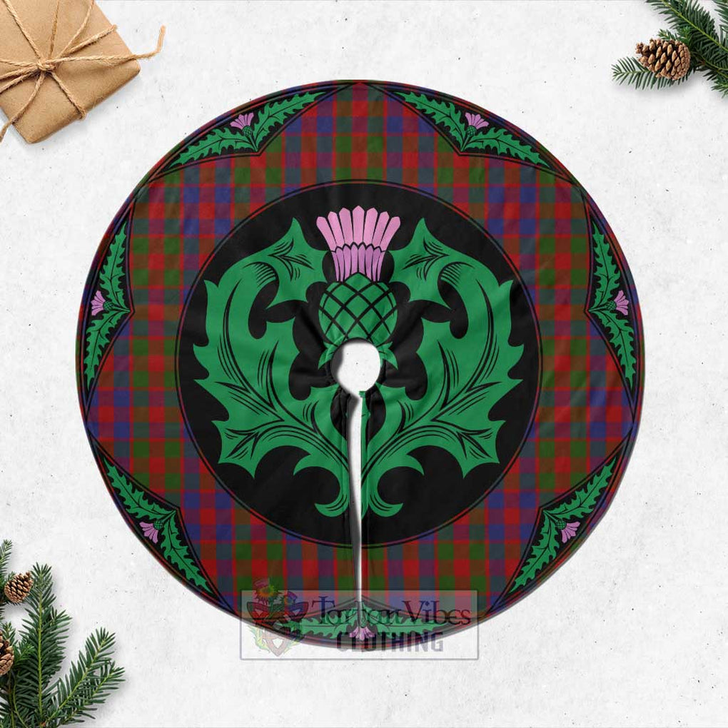 Tartan Vibes Clothing Gow Tartan Christmas Tree Skirt Scottish Thistle Style