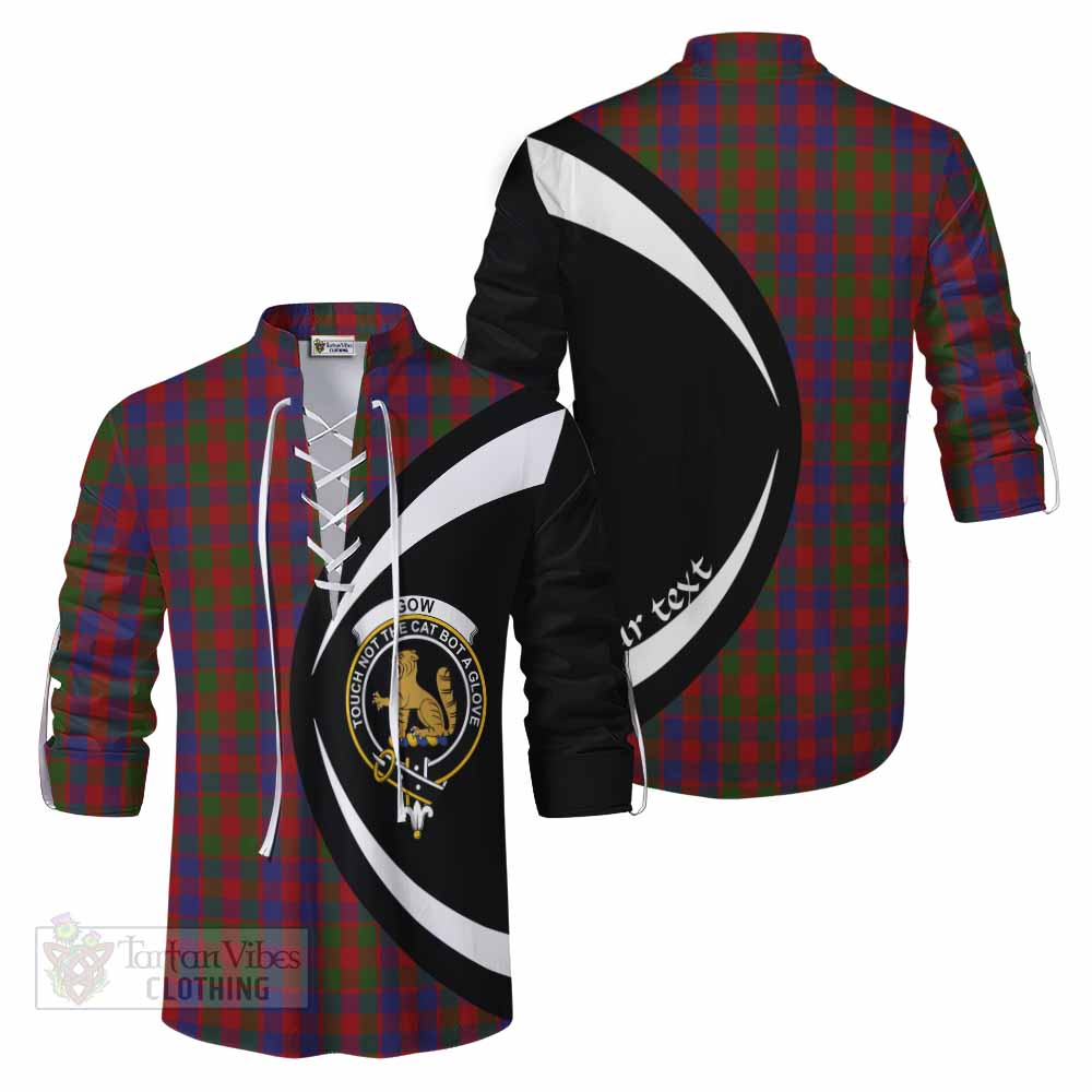 Tartan Vibes Clothing Gow Tartan Ghillie Kilt Shirt with Family Crest Circle Style