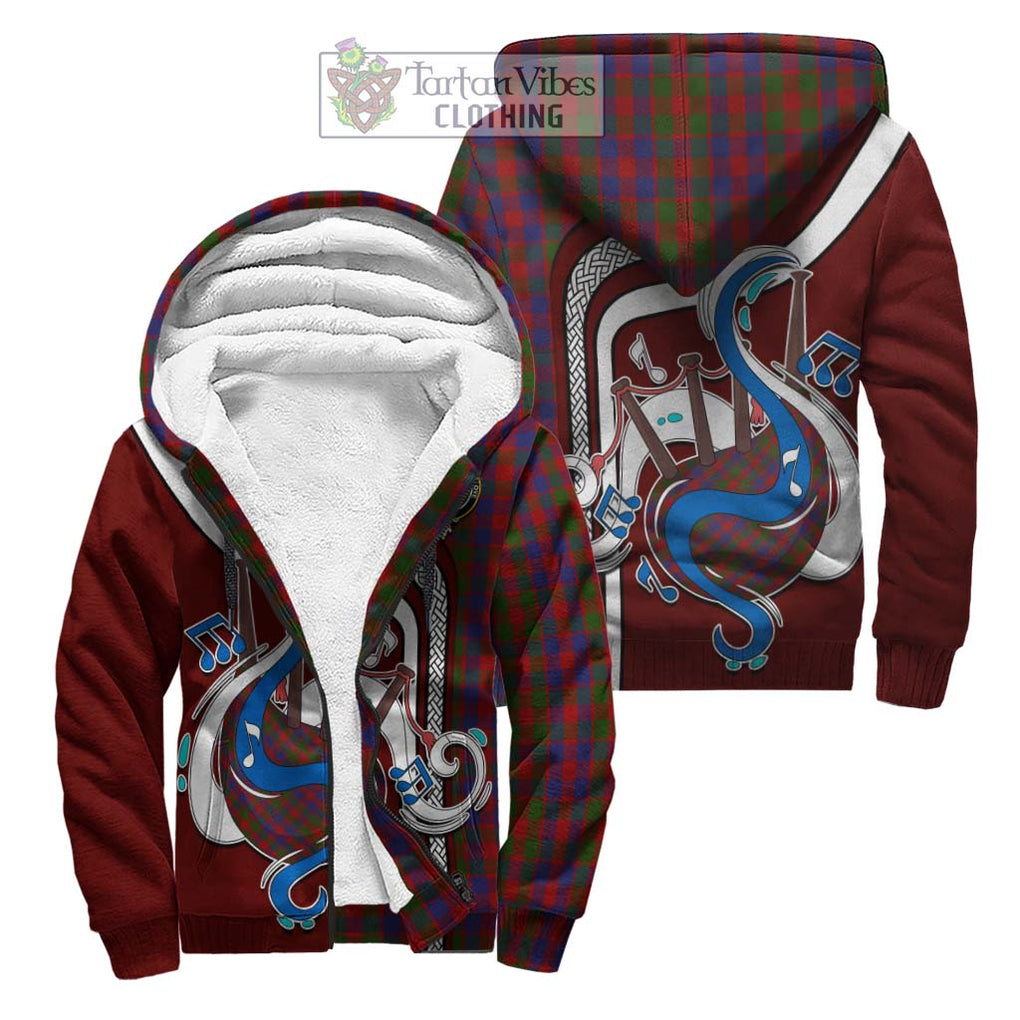 Gow Tartan Sherpa Hoodie with Epic Bagpipe Style Unisex S - Tartanvibesclothing Shop