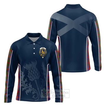 Gow Tartan Long Sleeve Polo Shirt with Family Crest and Scottish Thistle Vibes Sport Style Unisex - Tartan Vibes Clothing