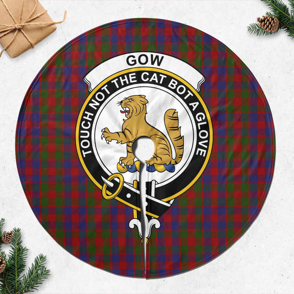 Gow Tartan Christmas Tree Skirt with Family Crest - Tartanvibesclothing