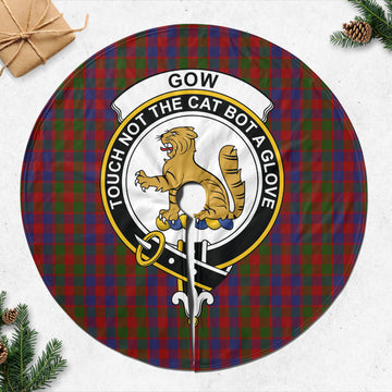 Gow Tartan Christmas Tree Skirt with Family Crest