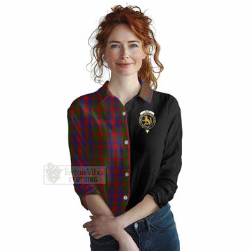 Gow Tartan Women's Casual Shirt with Family Crest and Half Of Me Style