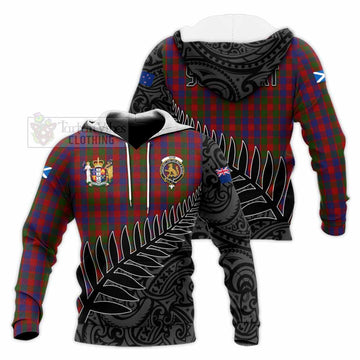 Gow Crest Tartan Knitted Hoodie with New Zealand Silver Fern Half Style