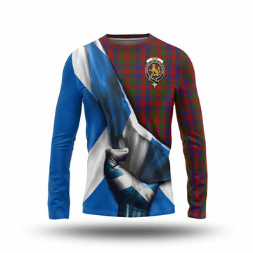 Gow Tartan Long Sleeve T-Shirt with Family Crest Scotland Patriotic Style