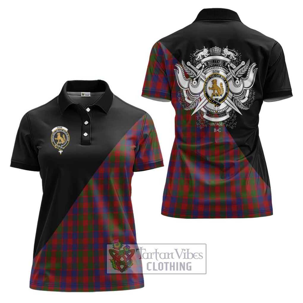 Gow Tartan Women's Polo Shirt with Family Crest and Military Logo Style Women - Tartanvibesclothing Shop