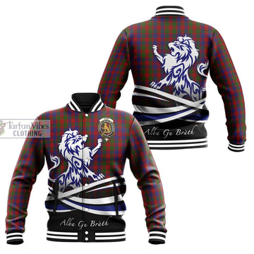 Gow Tartan Baseball Jacket with Alba Gu Brath Regal Lion Emblem