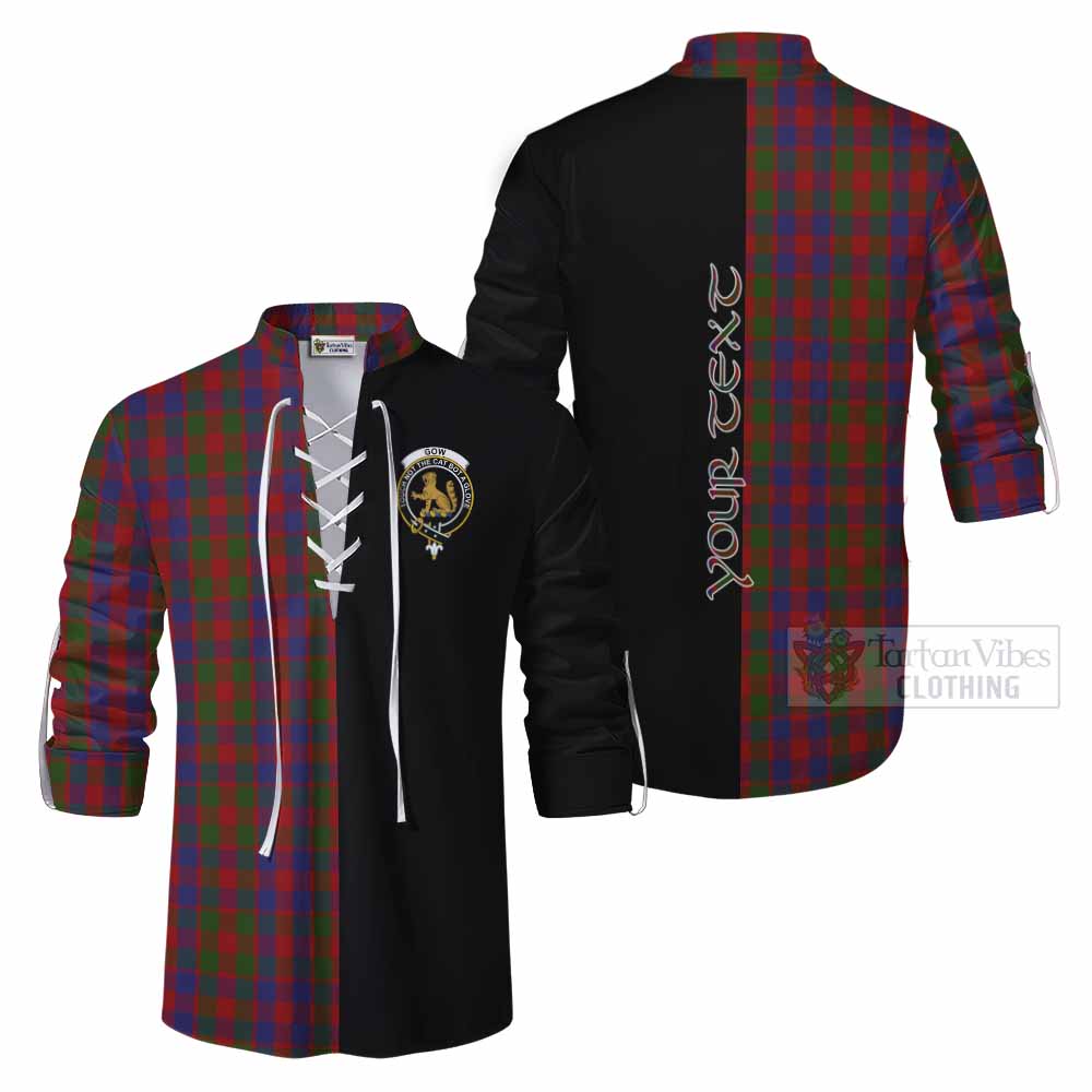 Tartan Vibes Clothing Gow Tartan Ghillie Kilt Shirt with Family Crest and Half Of Me Style