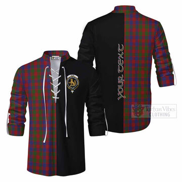 Gow Tartan Ghillie Kilt Shirt with Family Crest and Half Of Me Style