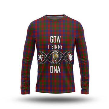 Gow Tartan Long Sleeve T-Shirt with Family Crest DNA In Me Style