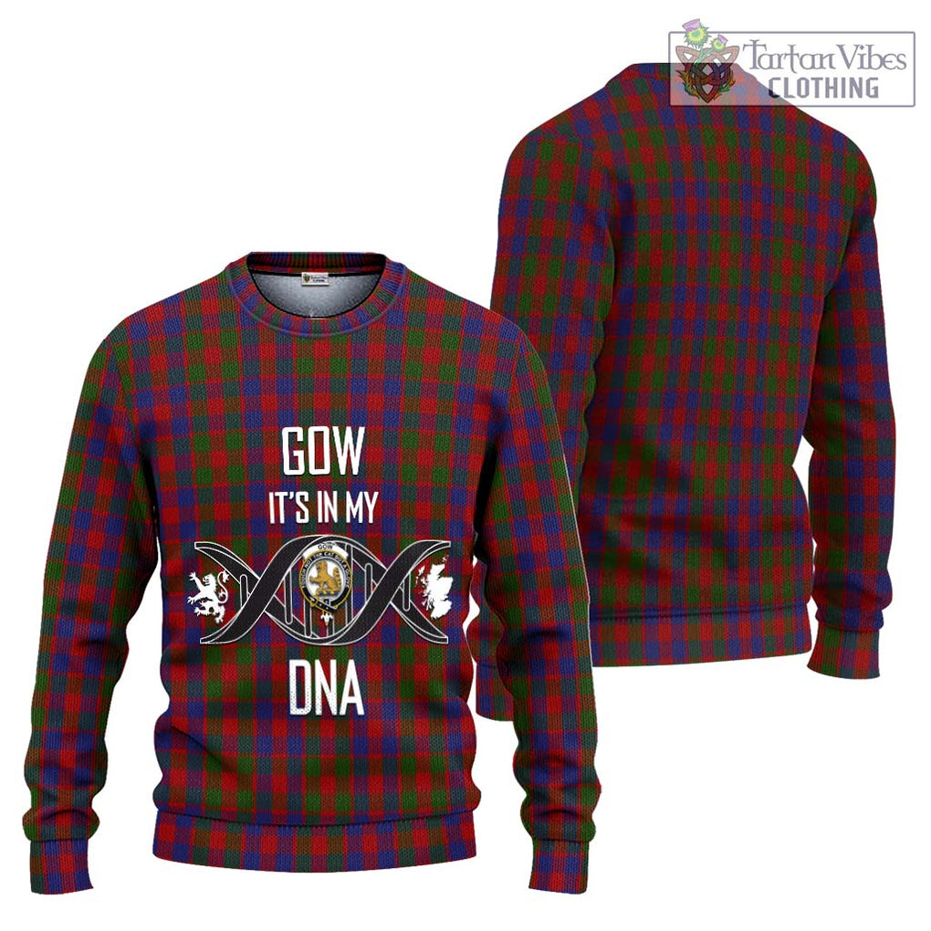 Gow Tartan Knitted Sweater with Family Crest DNA In Me Style Unisex - Tartanvibesclothing Shop