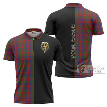 Gow Tartan Zipper Polo Shirt with Family Crest and Half Of Me Style